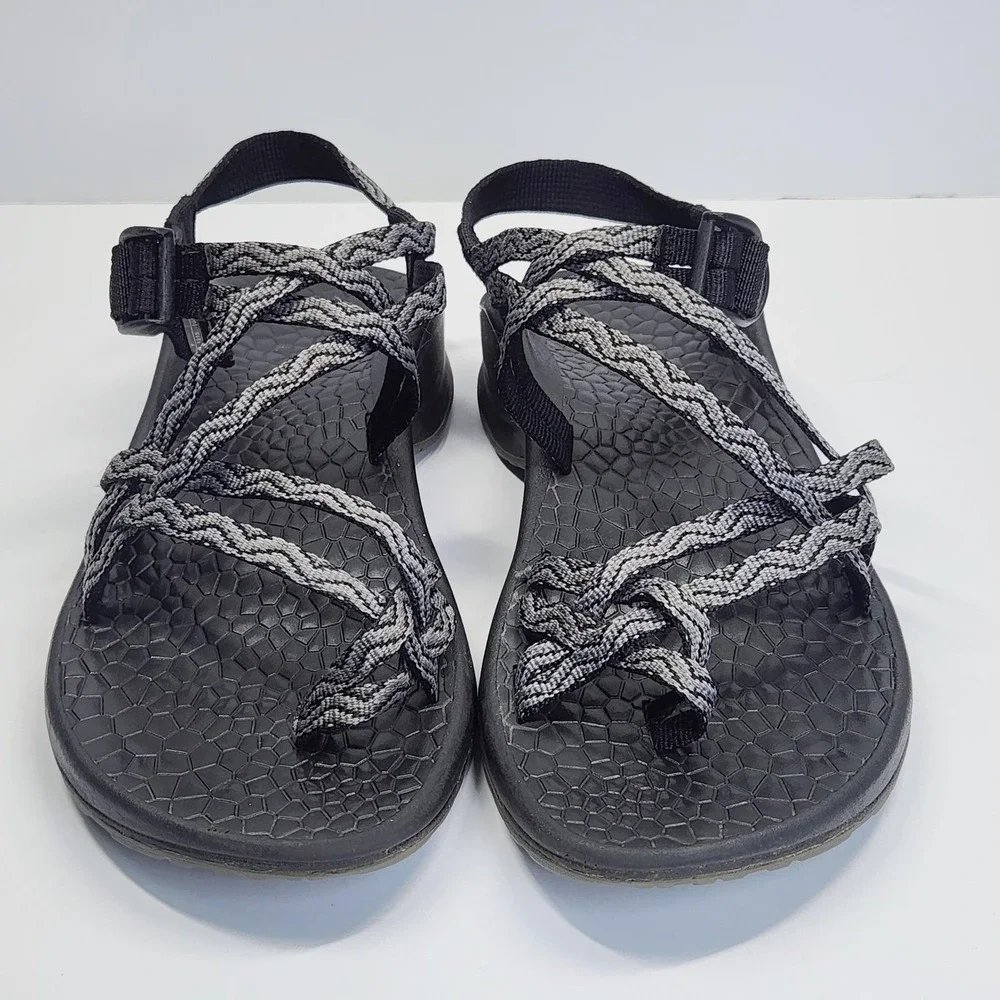 Chaco Updraft EcoTread X2 Sandals Womens Size 9 Black Gray Waves Hiking Trail